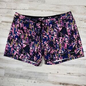 Hurley‎ Floral Print Board Shorts Swim Trunks Pink Blue Black Juniors Size 9